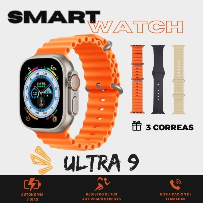 SmartWatch Ultra 9 Pro - 3 correas (KW5)